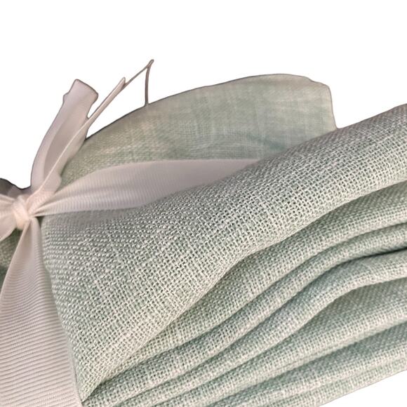 LAURA ASHLEY Spring Chic Mint Green Textured 18X18 Cloth Napkins Set of 6 NEW - Picture 4 of 9